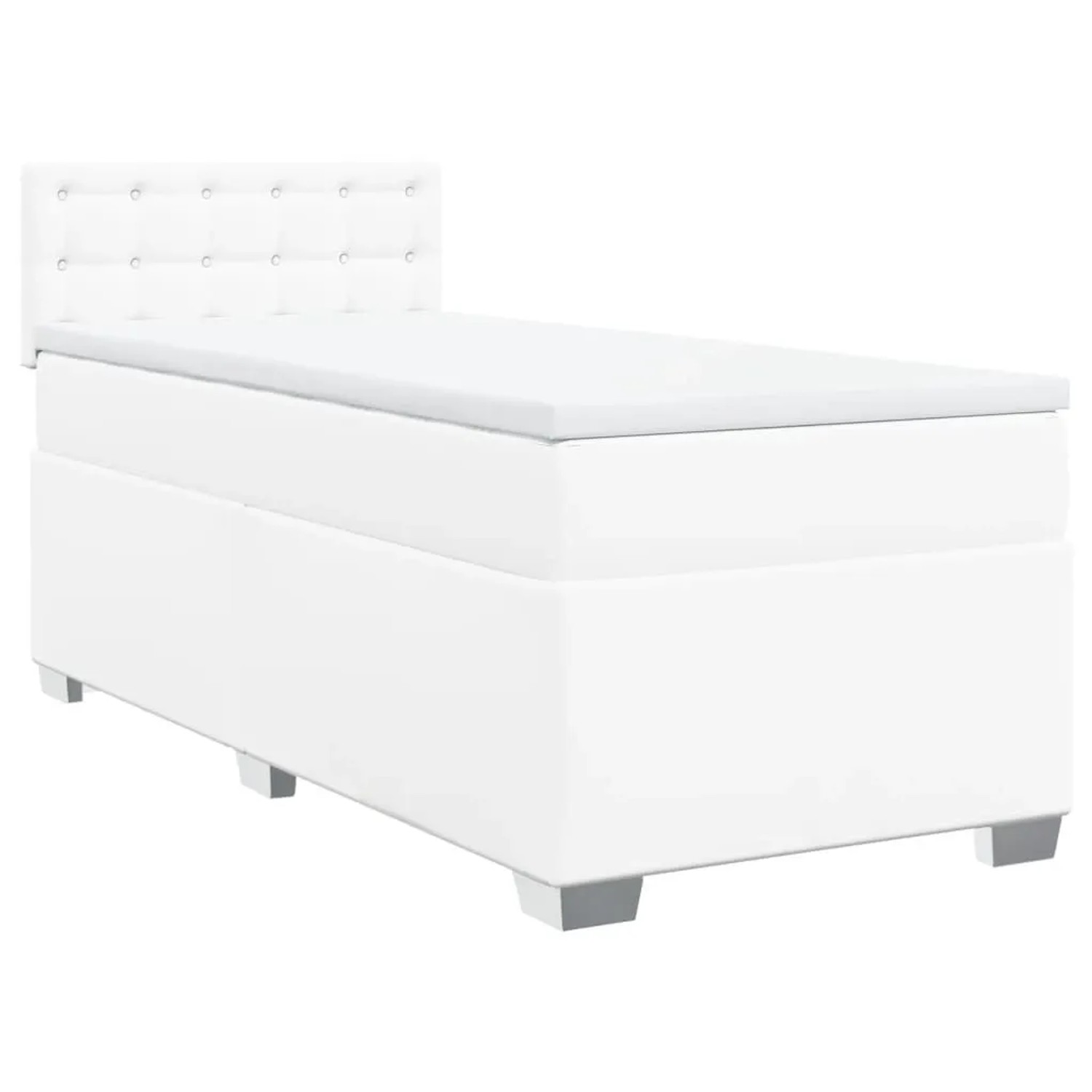 vidaXL Boxspringbett mit Matratze Weiß 90x190 cm Kunstleder 3286101 günstig online kaufen