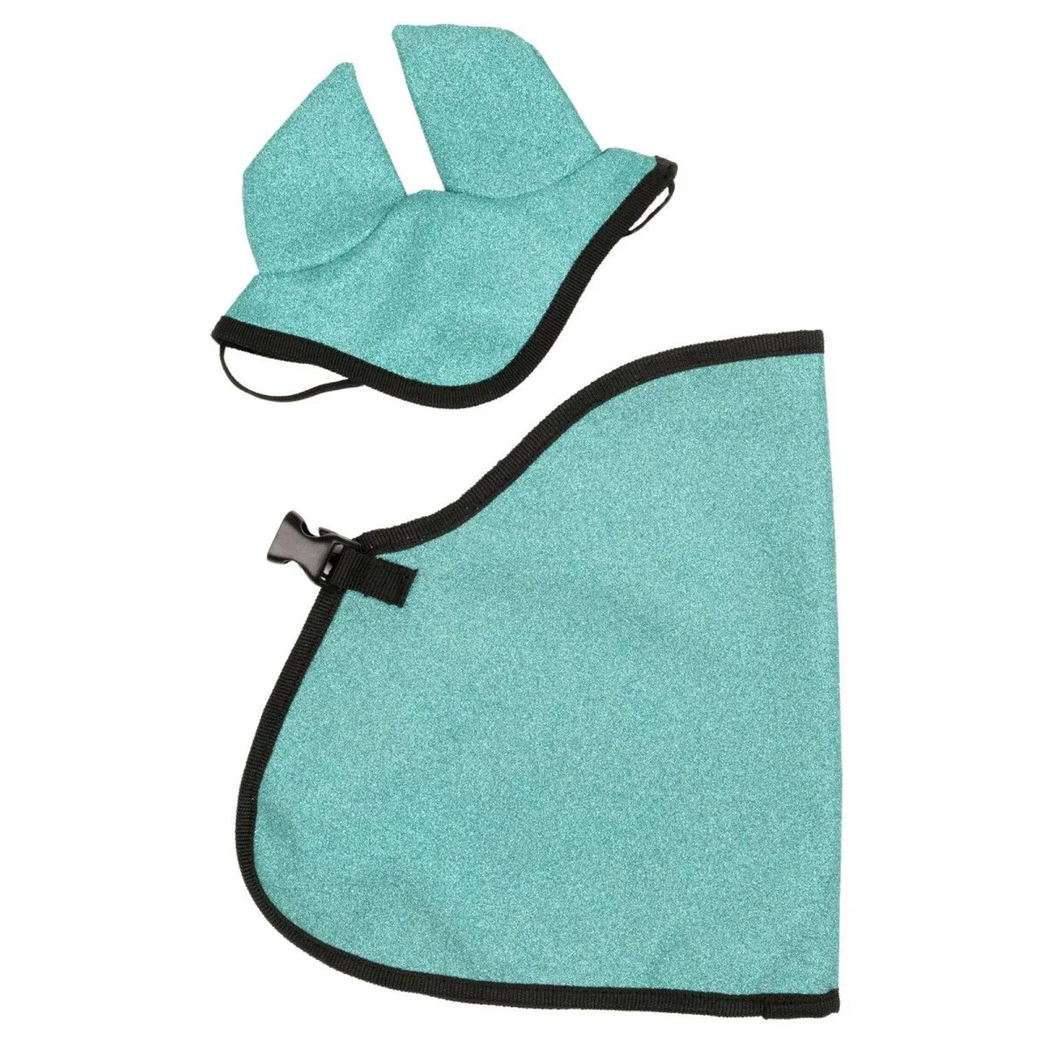 My Hobby Horse Decke & Fliegenhaube für Steckenpferde Glitter Blau