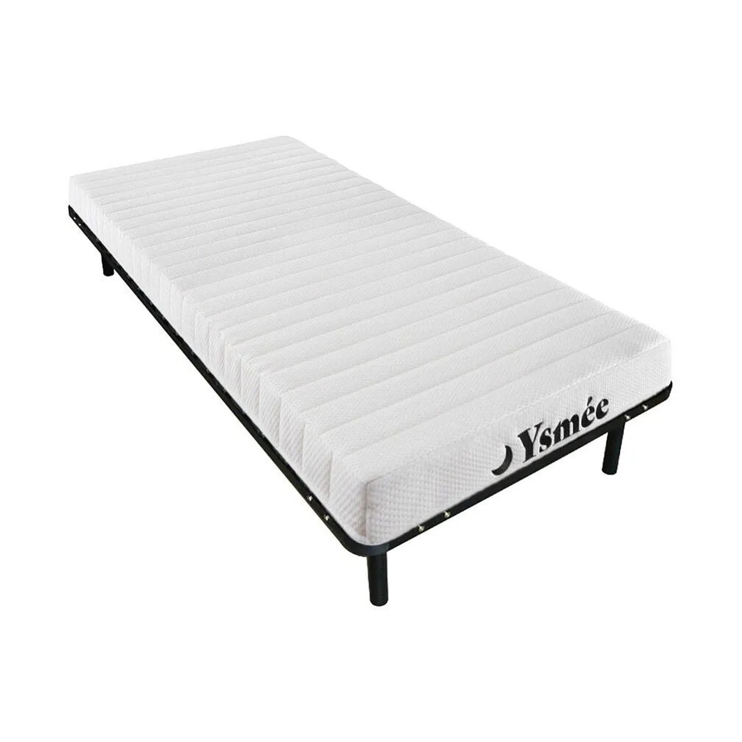 Vente-unique Matratze Und Lattenrost Stelo Schwarz 190 cm  188 cm  3.8 cm