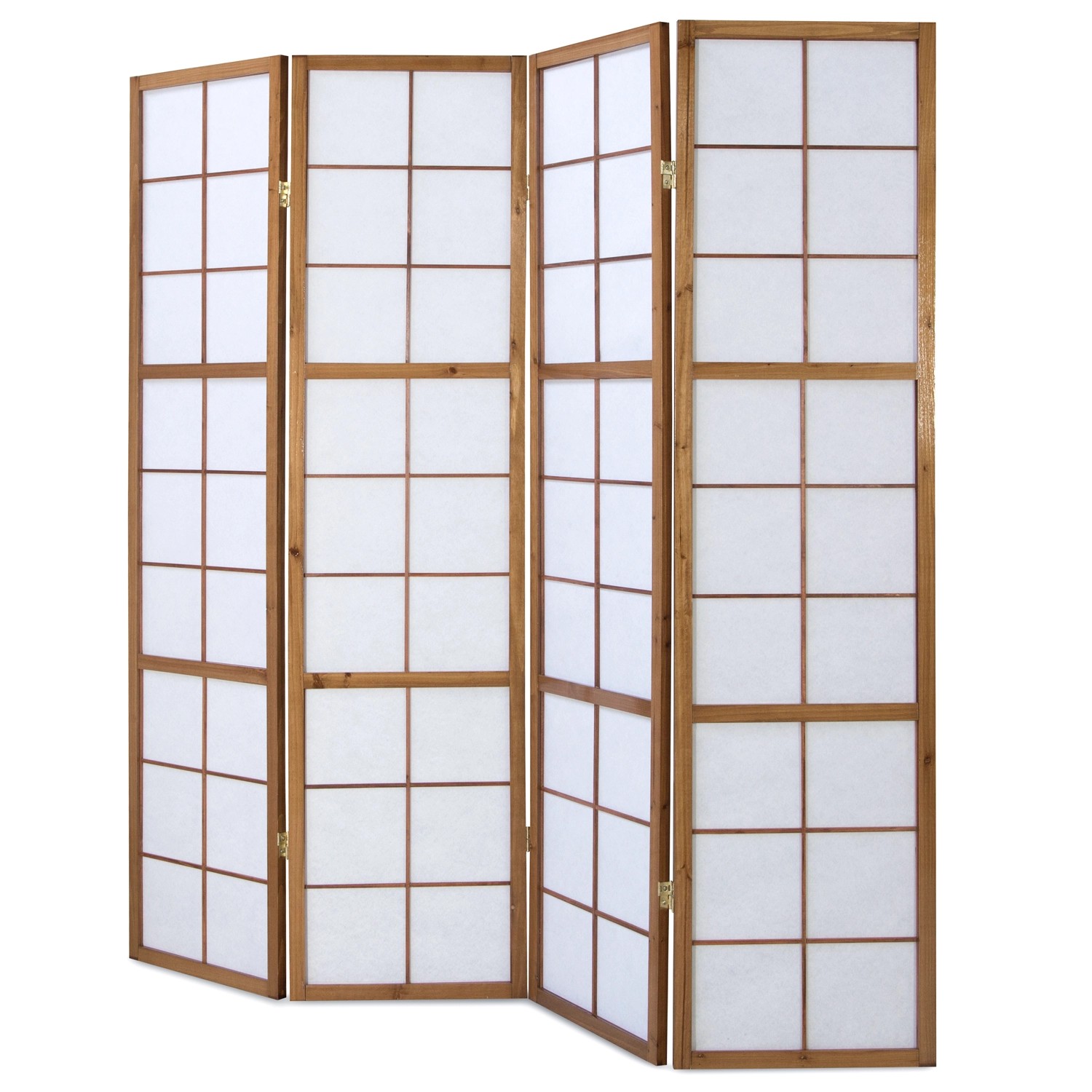 Homestyle4u 4-tlg. Paravent Shoji in Braun 176x175 cm 168_2