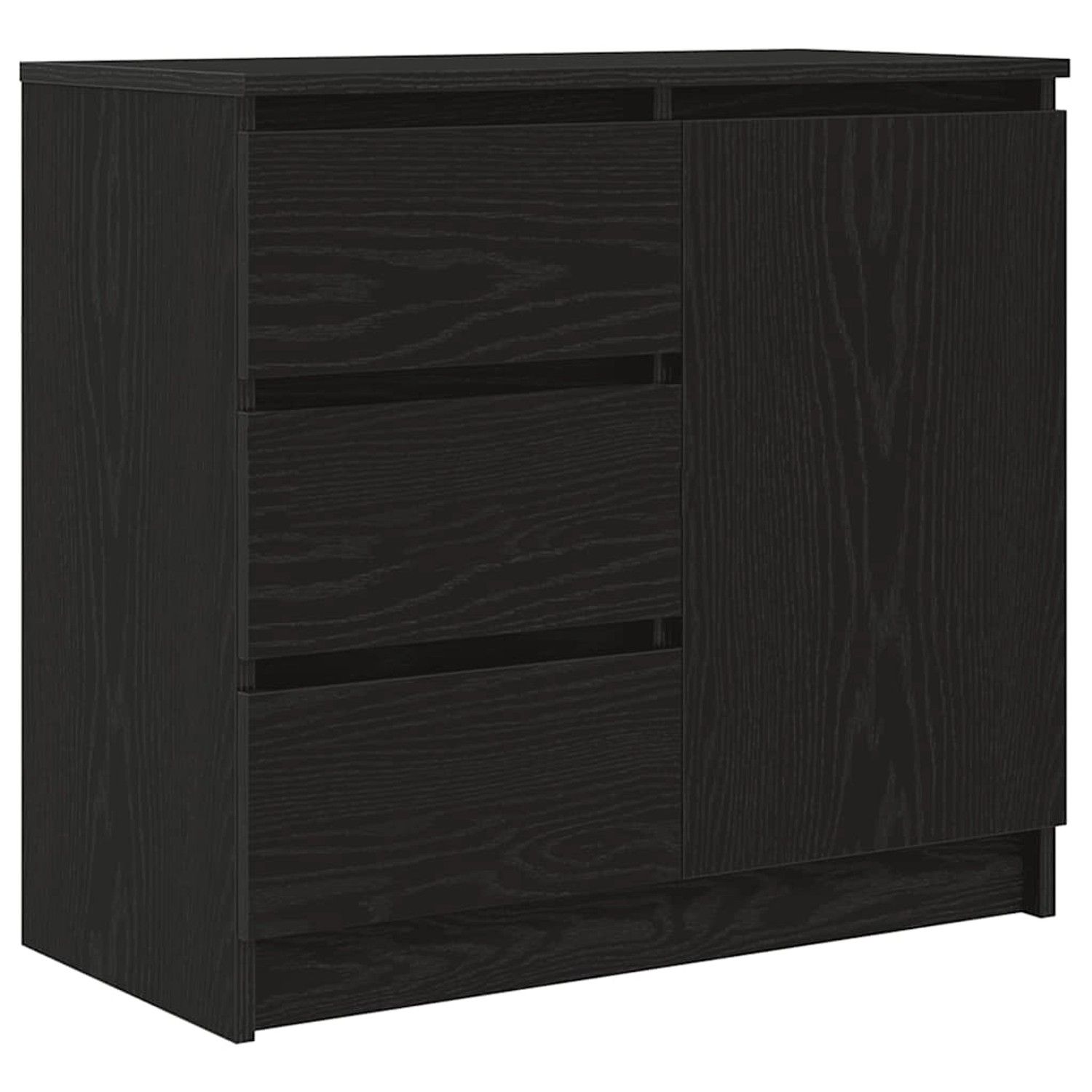 vidaXL Sideboard mit Schublade Schwarz Eichen-Optik 71x35x65 cm 861572