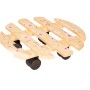 Wagner Multi Roller Kirschblüte: Rolluntersetzer aus Holz mit Kirschblütenmuster und schwarzen Rollen.