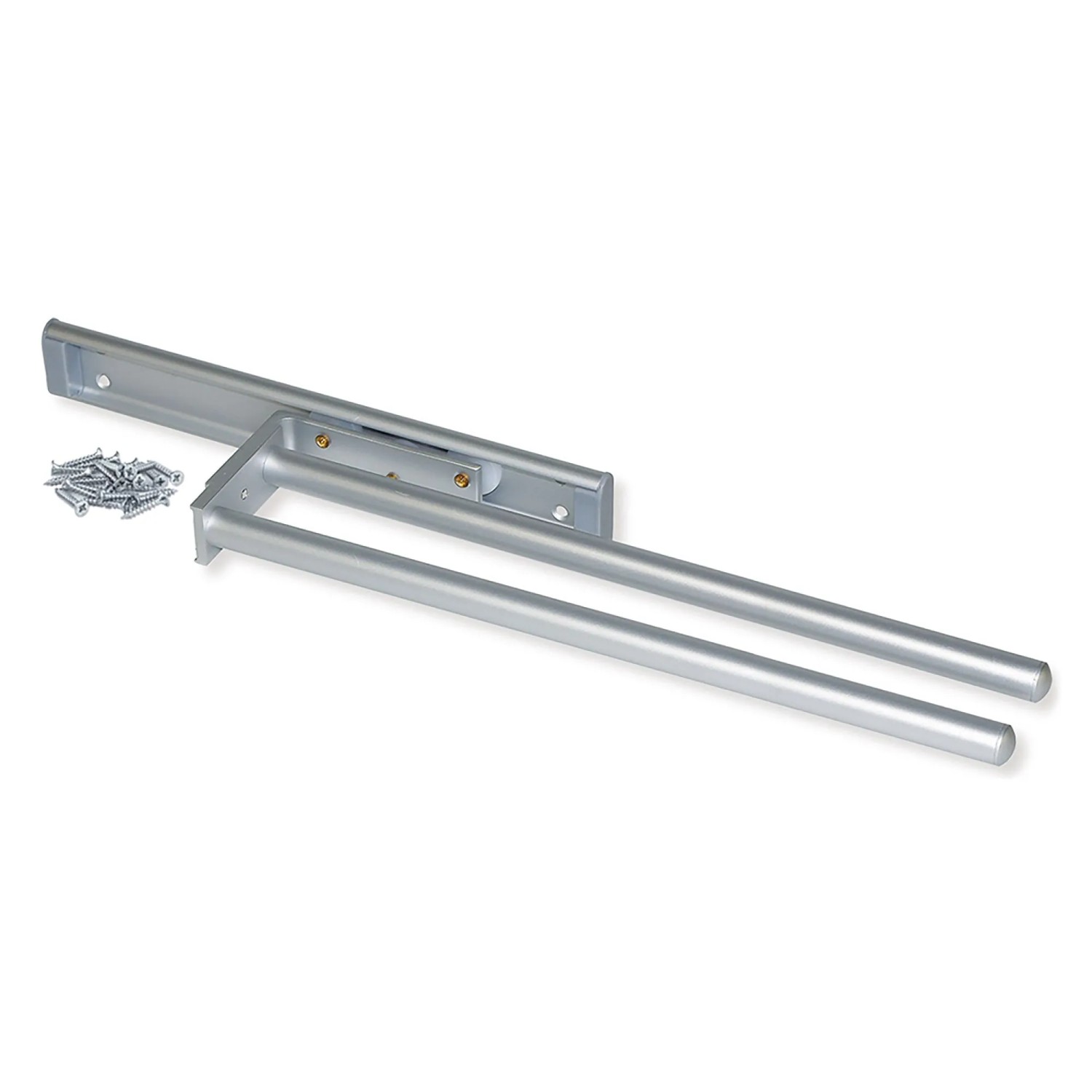 Emuca Handtuchhalter Ausziehbar 2 Arme Aluminium Weiss Lackiert