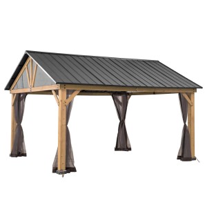 Sunjoy Netz für Zedernholz Gazebo, 404x465cm, mit Moskitonetz für entspannte Stunden im Freien.