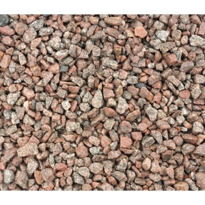 Roter Granitsplitt (5-8 mm) für Gartenwege & Zierflächen.