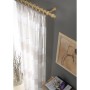 Gardinia Gardinenstangen-Set Lugano, Naturholz, 120 cm mit Vorhang und Deko.