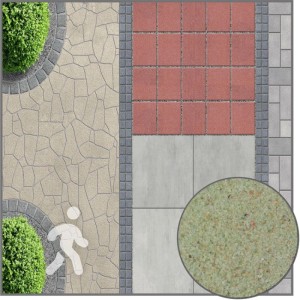 Terralith Drän Pflasterfugenmörtel Mintgrün für Gehwege & Terrassen. Detailansicht des Mörtels in Pflasterfugen.