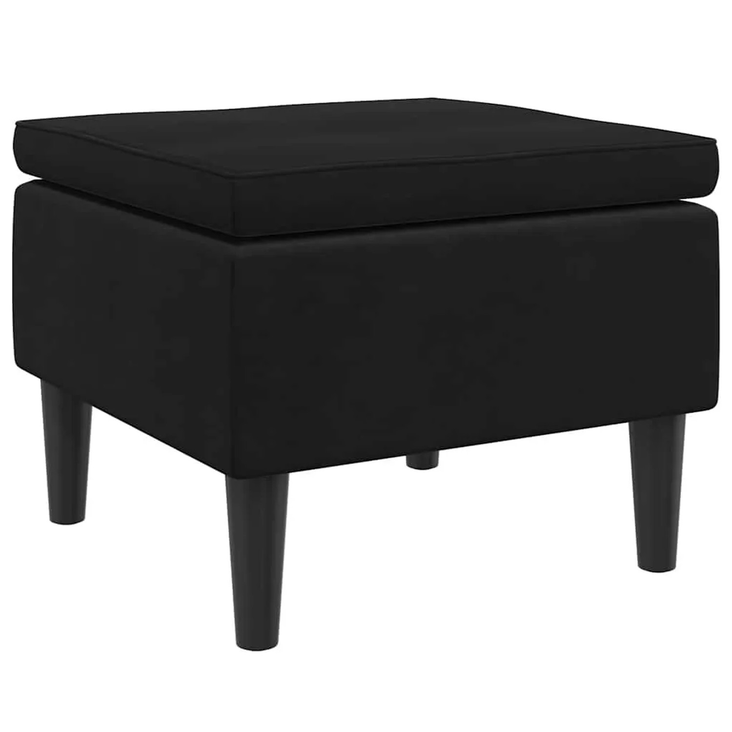 vidaXL Hocker mit Holzbeinen Schwarz Samt 329442