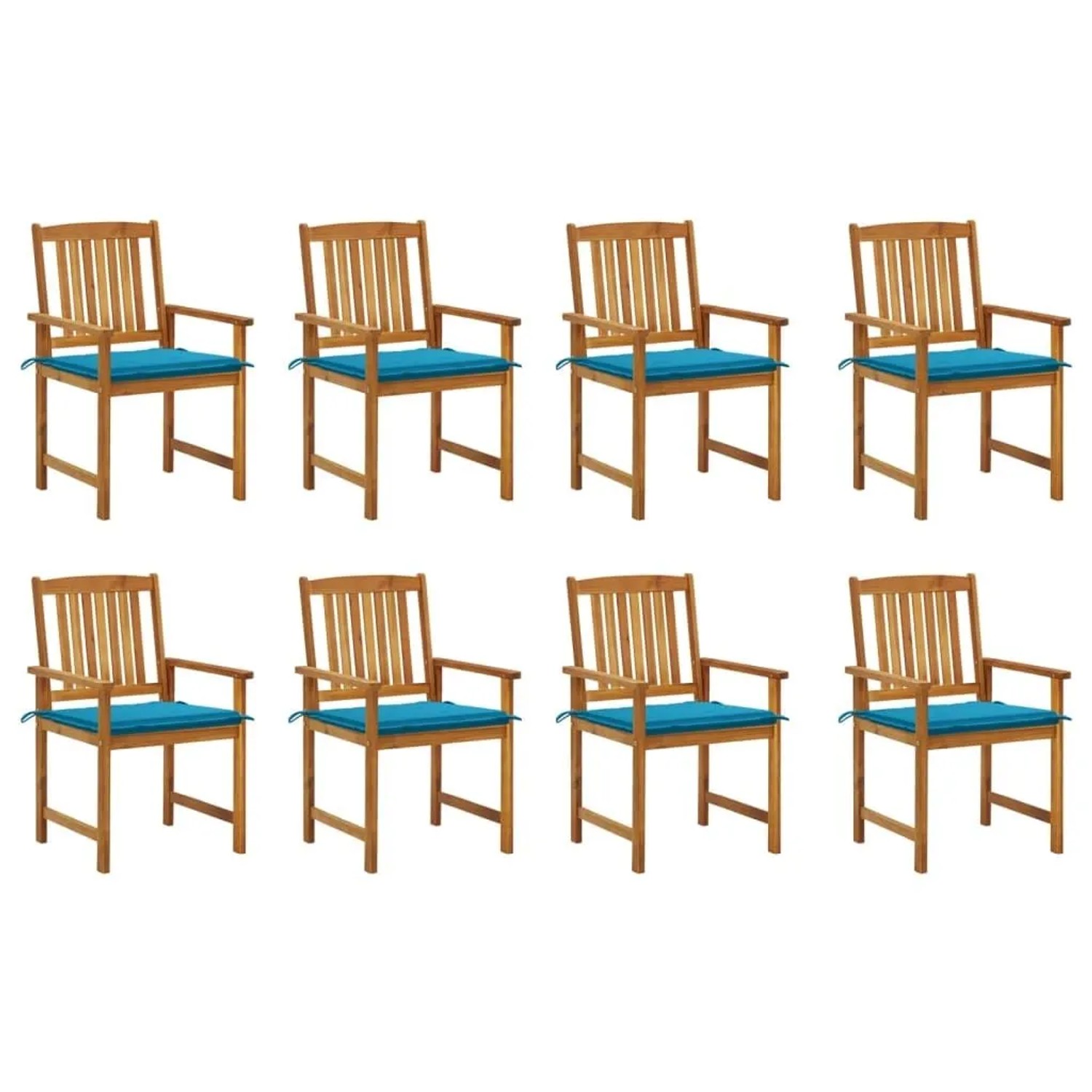 vidaXL Gartenstühle mit Kissen 8 Stk Massivholz Akazie 3078170