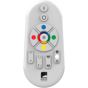 Fernbedienung für Eglo Connect LED Leuchten zur Steuerung von Lichtfarbe und Helligkeit.