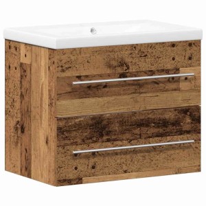 vidaXL Waschbeckenschrank 2-Tlg Altholz Engineered Holz und Keramik 3332542