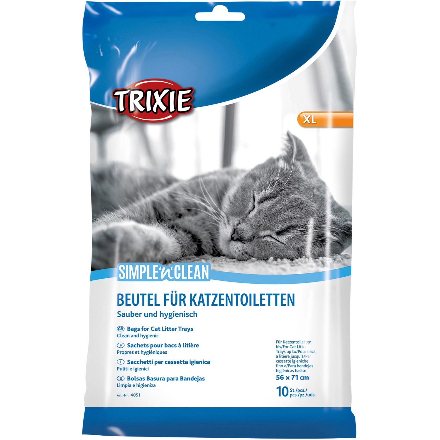 Trixie Simple'n'Clean Katzentoilettenbeutel XL: bis 56 cm x 71 cm 10 Stück