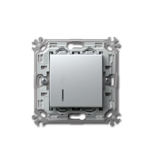 TEM MODUL PLUS Klingel Taster Silber 250V16A UP