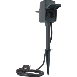 Link2Home WiFi Gartensteckdose 2-fach mit Erdspieß, spritzwassergeschützt.