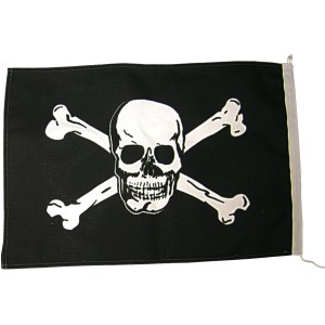 Seilflechter Piratenflagge, 500x750mm, Totenkopf mit Knochen für Boot & Garten.