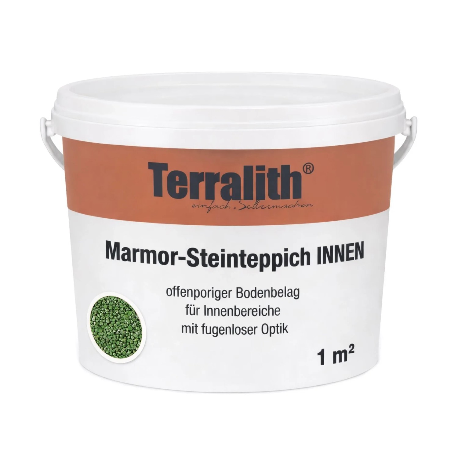 Terralith Metallic Steinteppich Grün für 1 m² Innen Fein 2-4 mm