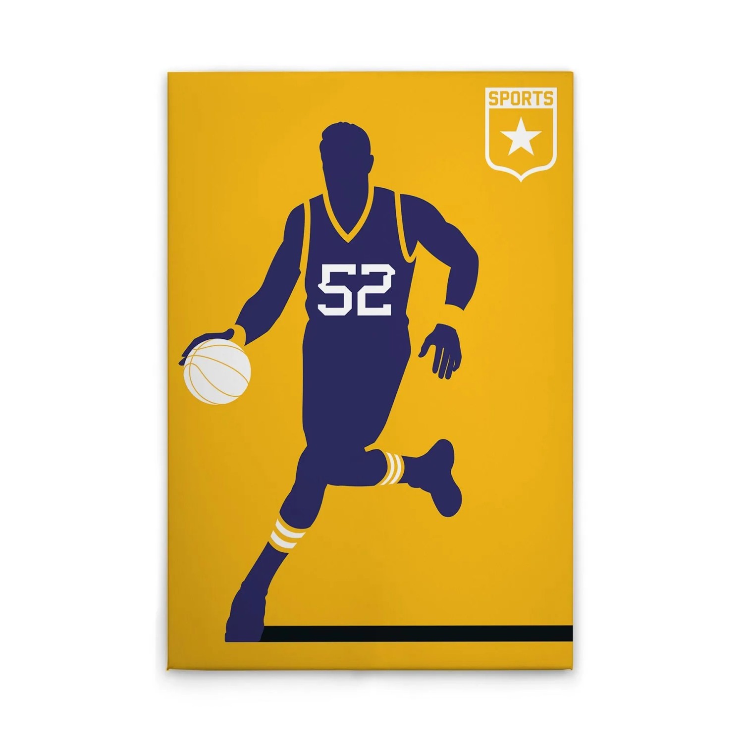 Tadessi Leinwandbild - M1-No.50857 - Retro Basketballspieler - 60 x 90 cm - Querformat
