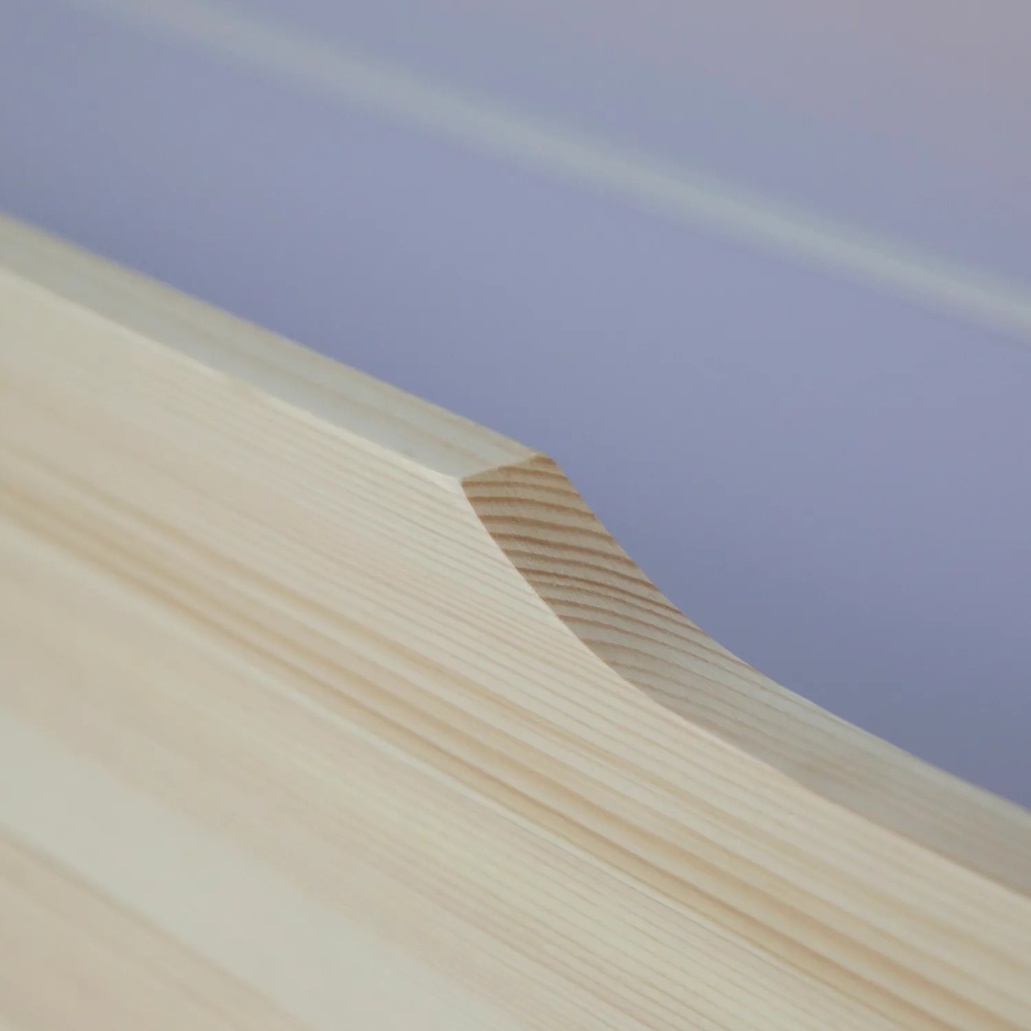 Detailaufnahme: Homestyle4u Bettkasten aus Kiefernholz, naturfarben. Praktische Einkerbung als Griff.