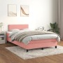 Rosa vidaXL Boxspringbett 120x200 cm mit Matratze und Samtbezug.