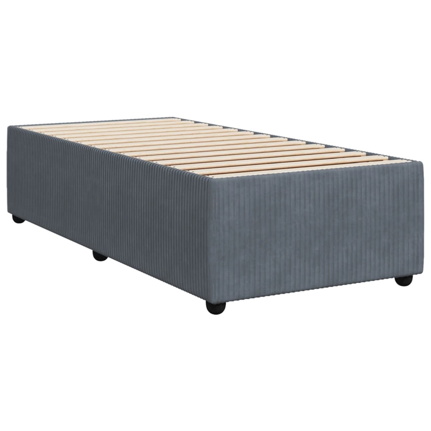 vidaXL Boxspringbett 80x200 cm, dunkelgrau, Samtbezug, mit Lattenrost. Bett für erholsamen Schlaf.