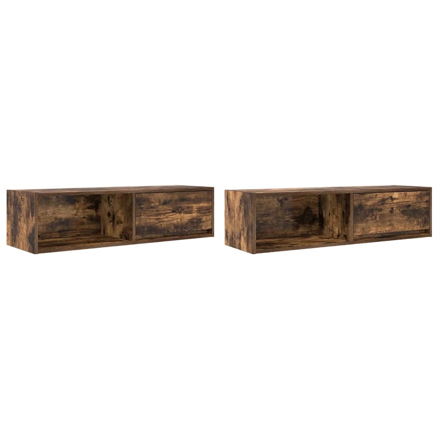 vidaXL TV-Schränke 2 Stk Räuchereiche 100x31x25,5 cm Holzwerkstoff 861481