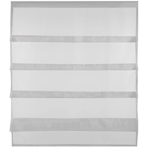 Graue Bestlivings Bistrogardine mit Raffoptik, 90x110 cm, mit Stangendurchzug.