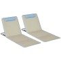 Outsunny Strandliege Stahl Oxfordstoff Beige Hellblau 124L x 53B x 35-45H cm