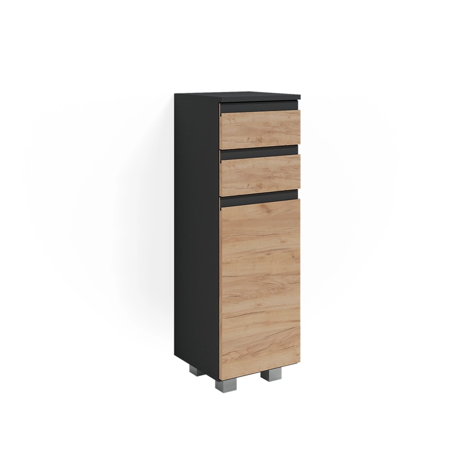 Vicco Midischrank J-Shape Anthrazit/Eiche 30 x 95 cm günstig online kaufen