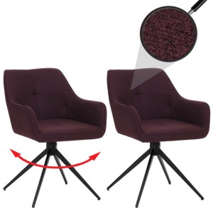 CHEFGASTRO Esszimmerstuhl 2er-Set 80x53x59cm Sitzhöhe 41cm Stoff/Textil Bordeaux