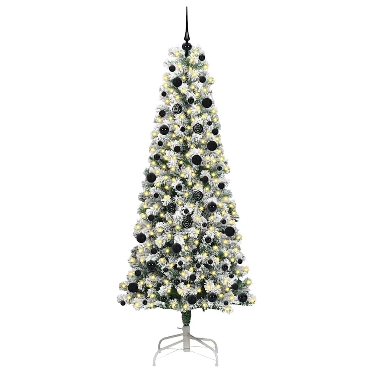 vidaXL Künstlicher Klappbarer Weihnachtsbaum Grün und Weiß 240 cm 3395614