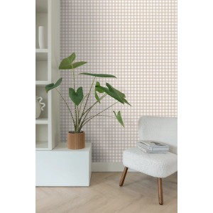 ESTAhome Tapete Karomuster Beige 50 x 900 cm
