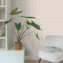 ESTAhome Vliestapete mit beigem Karomuster an einer Wand. Dekorative Tapete für stilvolle Raumgestaltung.