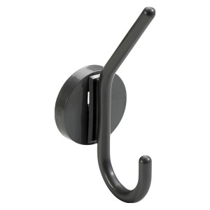 Hettich Garderobenhaken, anthrazitfarbener Haken aus Kunststoff zum Anschrauben.