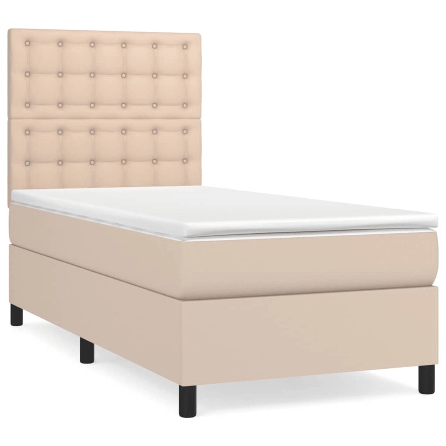 vidaXL Boxspringbett mit Matratze Cappuccino-Braun 100x200cm Kunstleder 314 günstig online kaufen