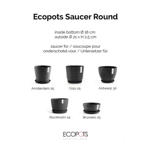 Ecopots Untersetzer Ø Dunkelgrau 21 cm