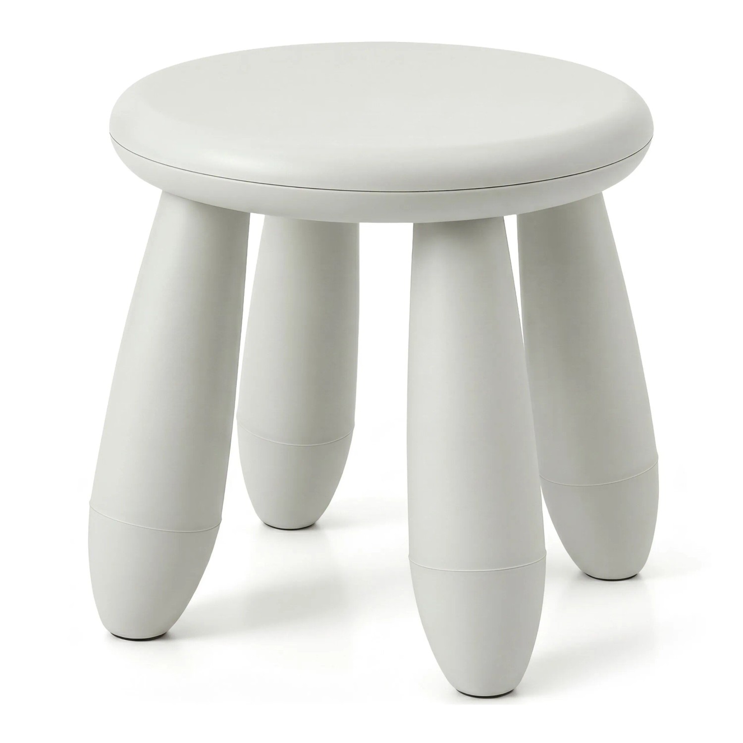 Relaxdays Kindersitzhocker Kunststoff Weiß Kippsicher Formstabil 26 cm x ø 28 cm