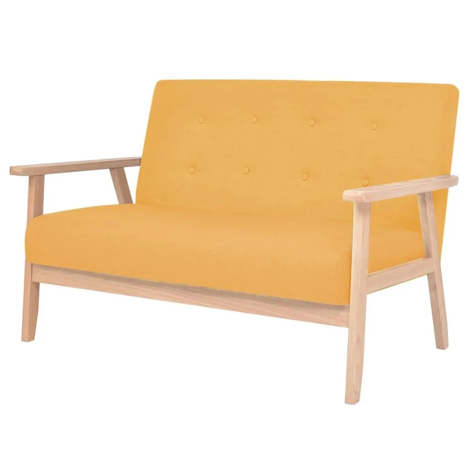 vidaXL 2-Sitzer Sofa Stoff Gelb 244658