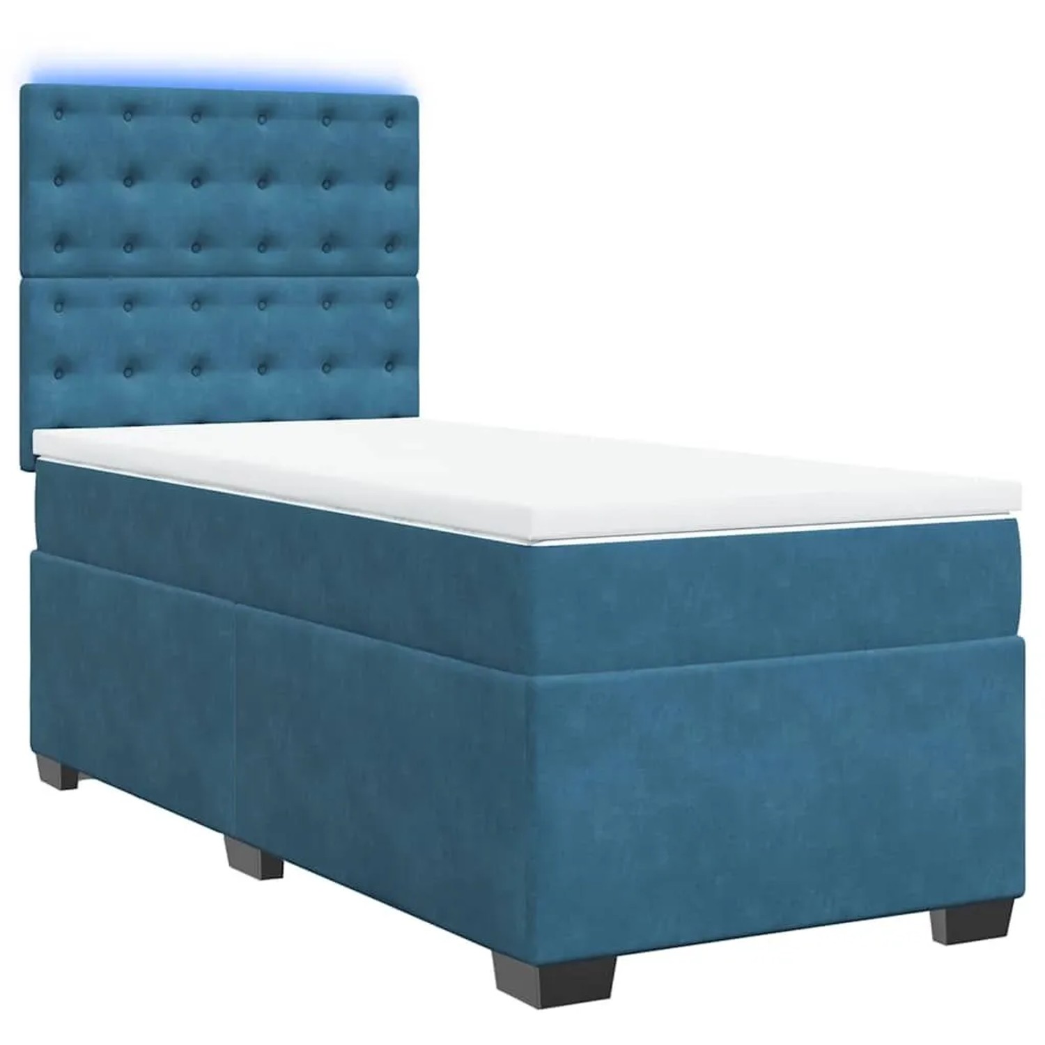 vidaXL Boxspringbett mit Matratze Blau 90x190 cm Samt 3293102 günstig online kaufen