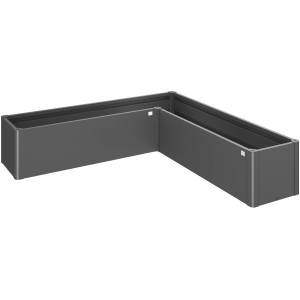 Biohort Pflanzbeet Belvedere Mini, Gr. L200, Dunkelgrau-Metallic, Metall-Hochbeet in L-Form.