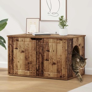 vidaXL Katzenhaus Altholz 85 x 55 x 50,5 cm Holzwerkstoff 8000723