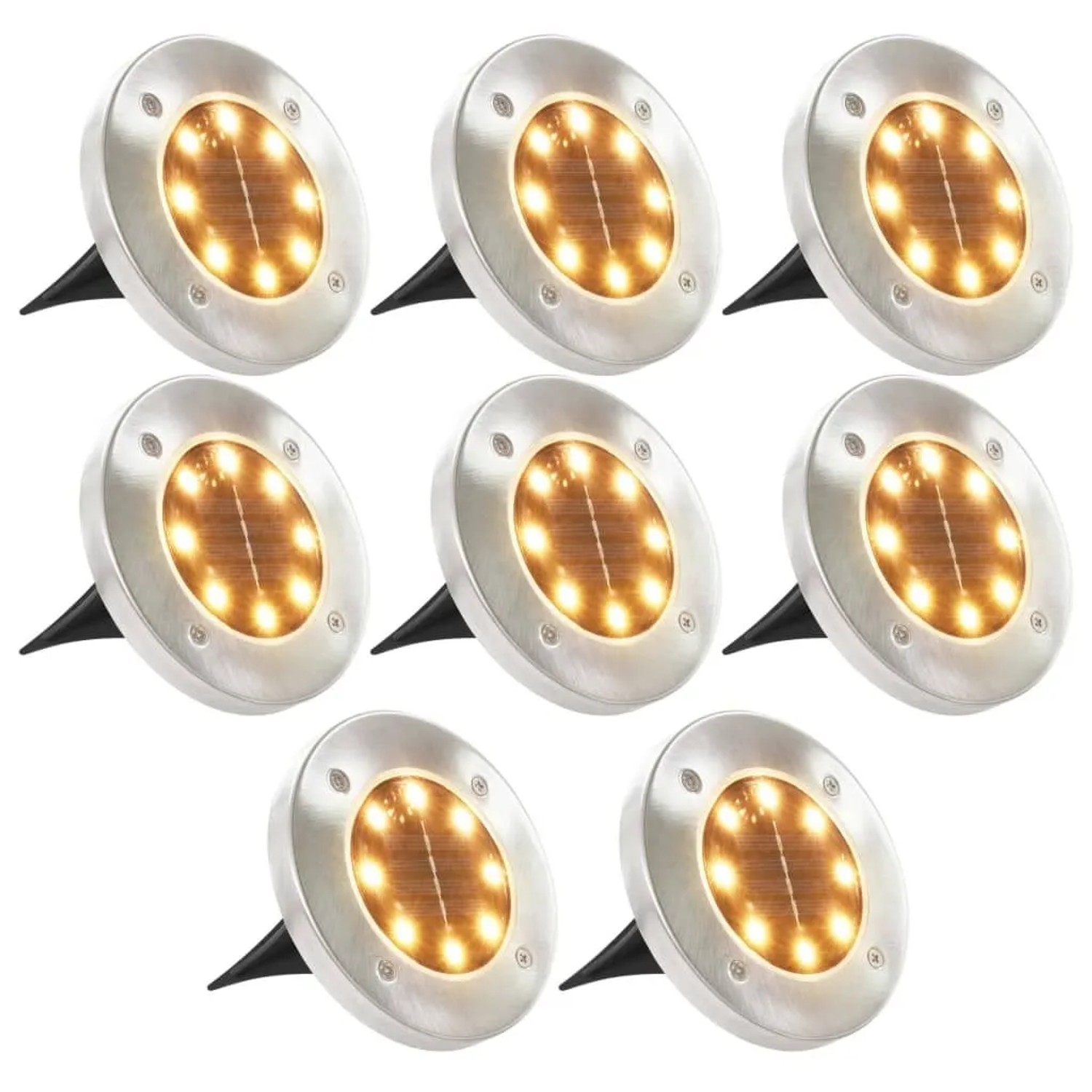 vidaXL Solar-Bodenleuchten 8 Stk LED Warmweiß 44417