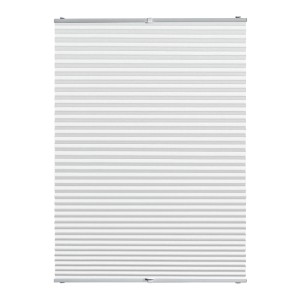 Weißes GARDINIA Thermo-Plissee mit Saugnäpfen, 40x130 cm, ohne Bohren. Verdunkelungs-Plissee mit Alu-Schienen.