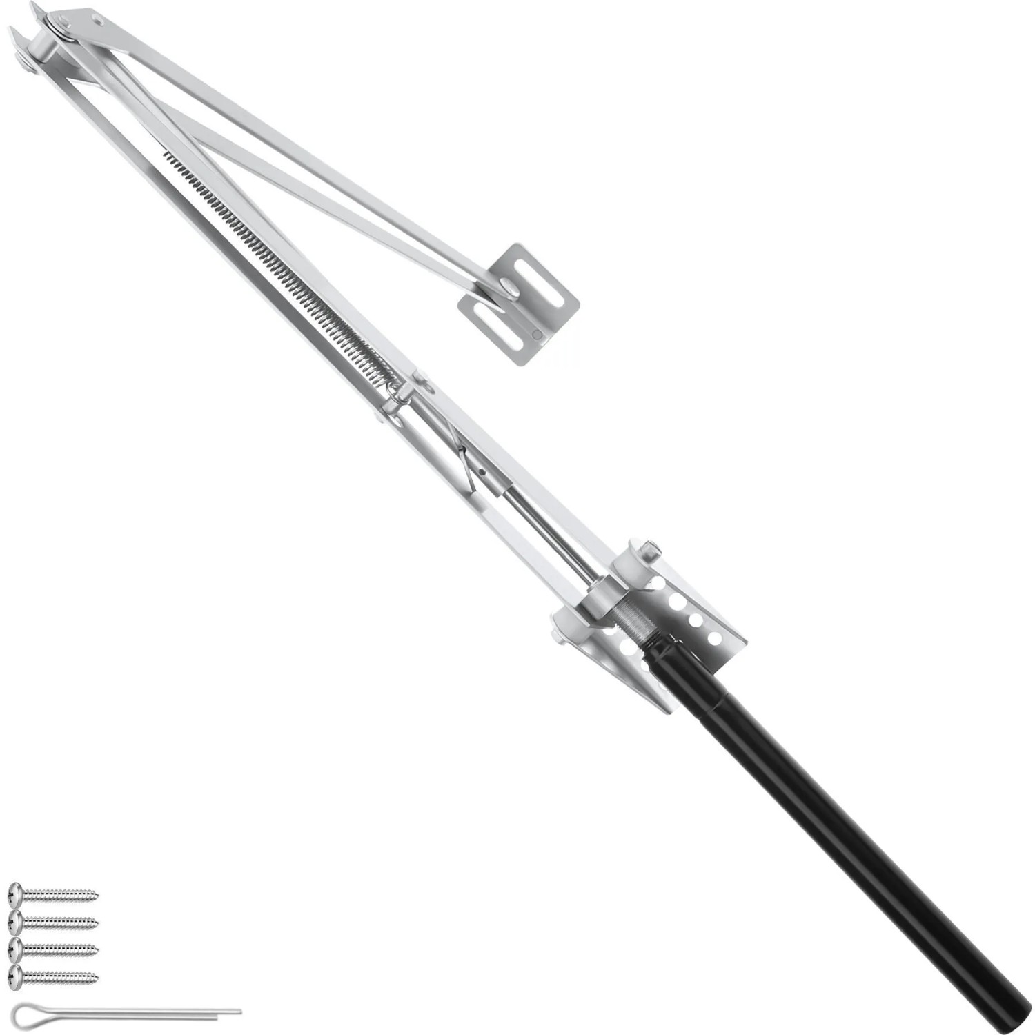 Tectake Automatischer Fensteröffner  Temperaturgesteuert Hubkraft 7 kg Pro Stück 32 x 4 50 x 5 cm Silber