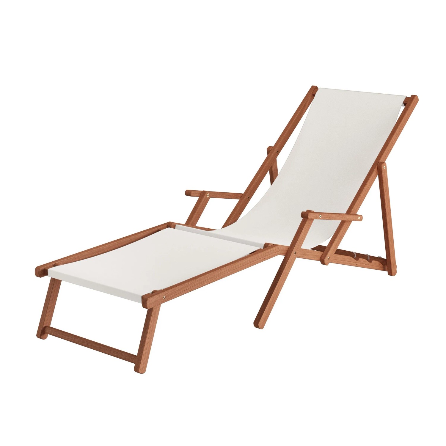 Erst-Holz Liegestuhl XXL Sonnenliege Holz Deckchair aus Buche 10-500 Weiß C günstig online kaufen