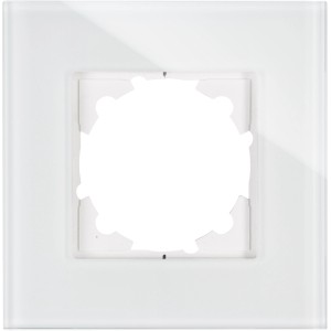 Kopp Glas-Abdeckrahmen 1-fach Athenis Reinweiß für Schalterprogramme.
