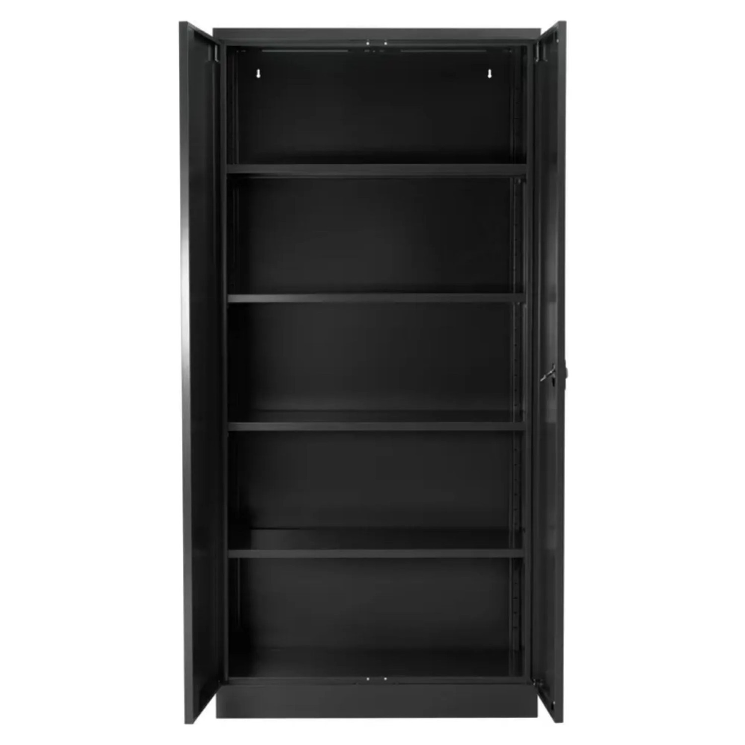 PROREGAL Stahlschrank Bee 9 Fachböden HxBxT 195 x 92 x 60 cm Pulverbeschichtetes & Verstärktes Fachbodenmaterial Schwarz & Schwarz