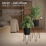 ML-Design Blumenständer 2er Set, schwarz, aus Stahl. Zwei Größen für Blumen und Pflanzen.