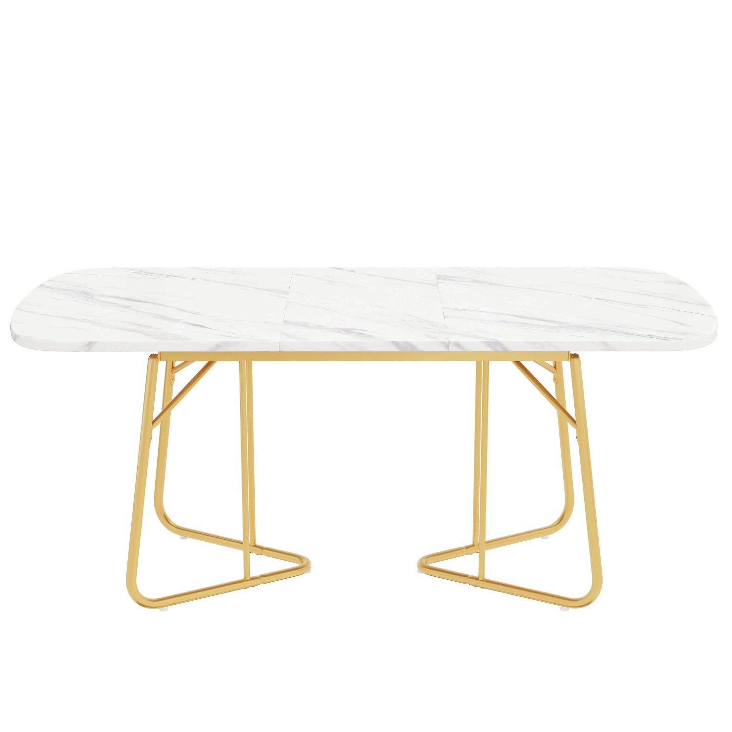 Okwish Esstisch Mit Marmorstruktur Erweiterbarer Esstisch Für 4-6 Person 180 × 80 Cm