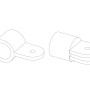 Gelenkstück Teil B, schwarz matt, für 2,7 cm Stahlrohre zum Möbelbau.
