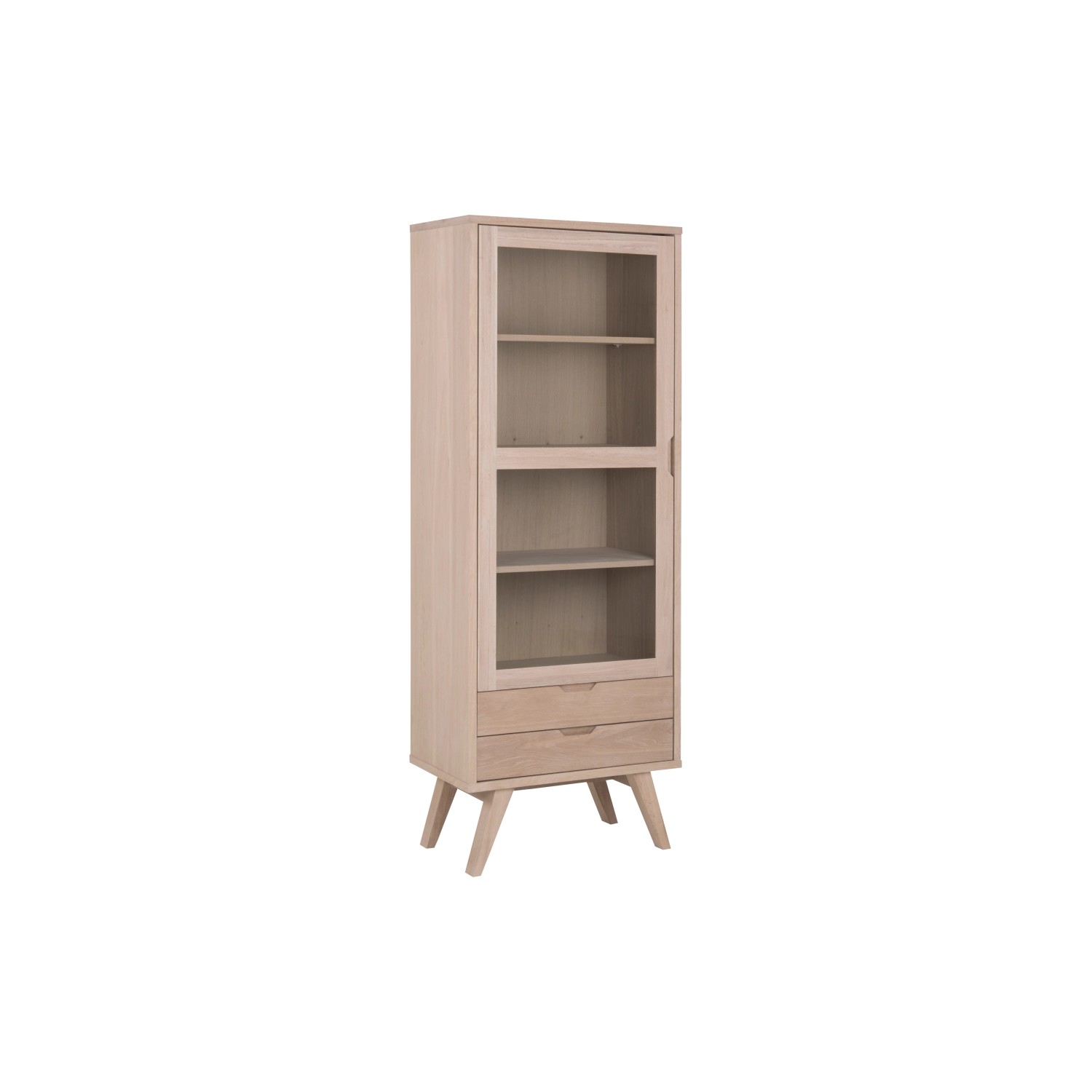 ebuy24 Align Vitrinenschrank Höhe 190 cm 1 Glastür 2 Schubladen Eiche günstig online kaufen